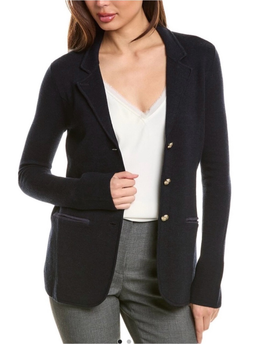 Bruno Magli Women's Charcoal Merino Wool Blazer Jacket Size X-Small
